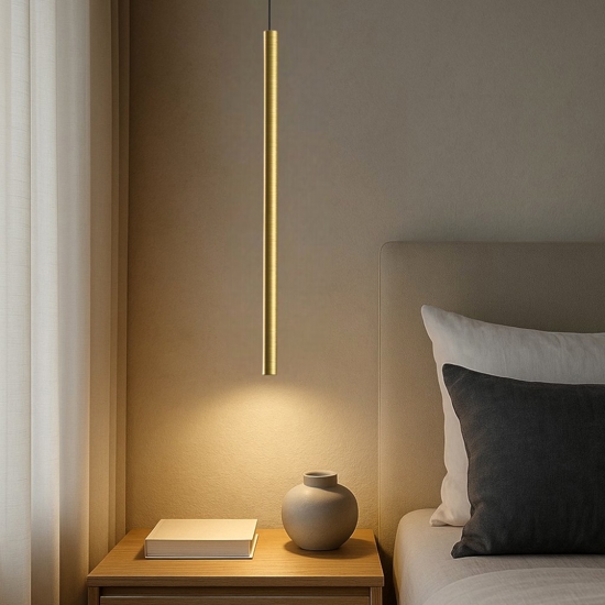 Gea luce thalassia lampada a sospensione led 7w 3000k per comodino colore oro