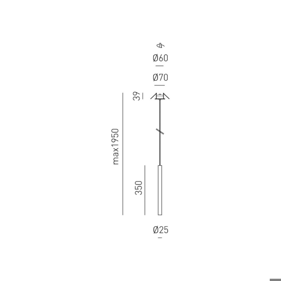 Gea luce thalassia lampada a sospensione led 7w 3000k sottile moderna