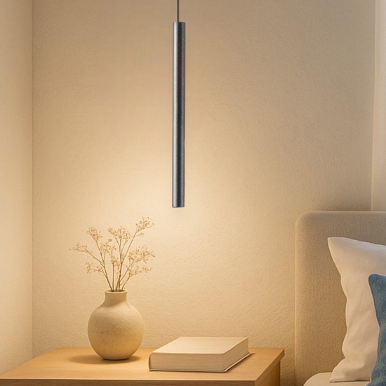 Gea luce thalassia lampada a sospensione led 7w 3000k per comodino nera