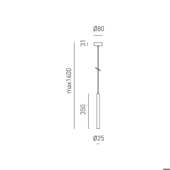 Gea luce thalassia lampada a sospensione led 7w 3000k per comodino nera