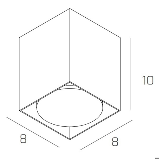 Faretto cubo led gx53 da soffitto metallo bianco top light plate