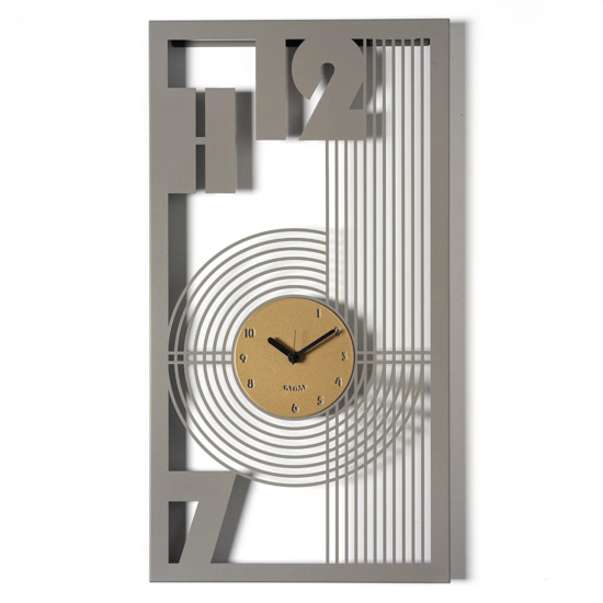 Orologio da parete moderno rettangolare fango oro