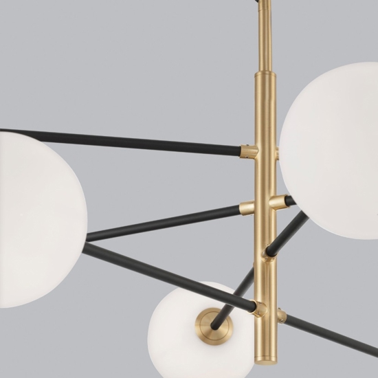 Lampadario moderno design oro nero per soggiorno