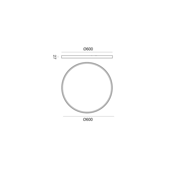 Gea luce plafoniera moderna led 50w da 3000k a 6000k nera