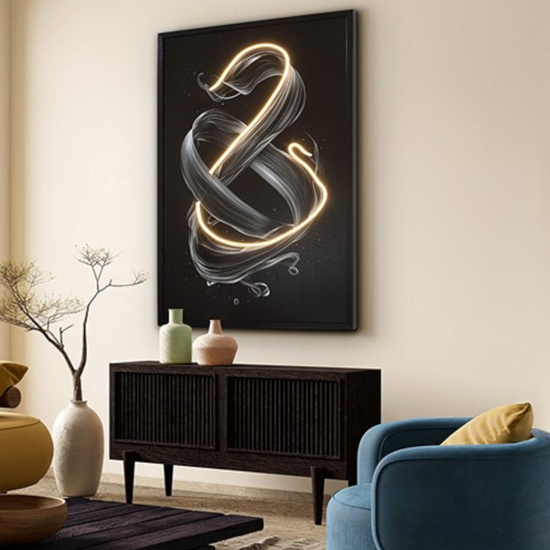 Quadro cinetico con luce led moderno luminoso 120x80 cm