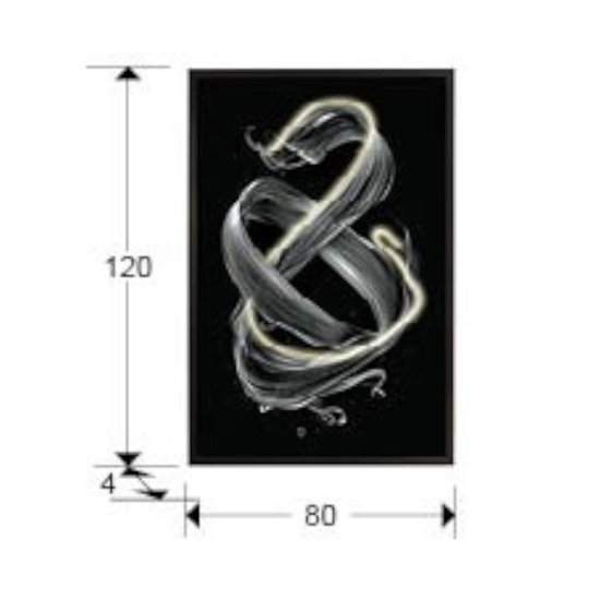 Quadro cinetico con luce led moderno luminoso 120x80 cm
