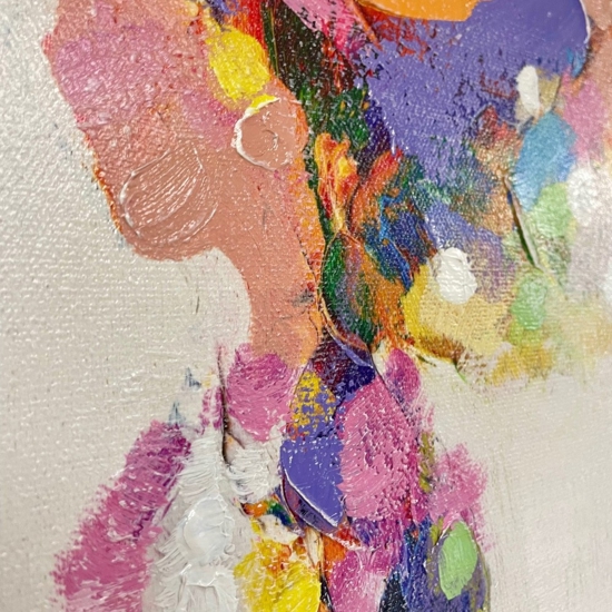 Quadro diva moderno multicolor dipinto 90x120 cm