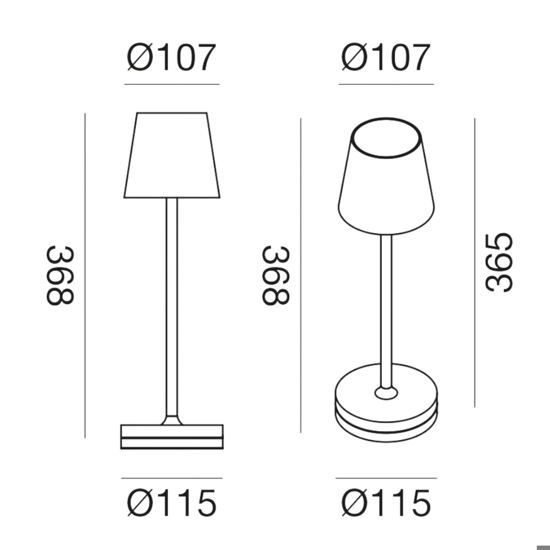 Gea luce lampada da esterno led 3w 3000k ip54 ricaricabile