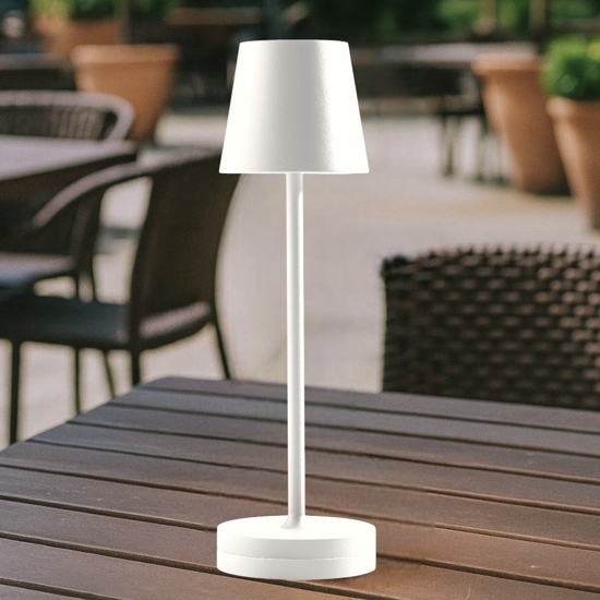 Gea luce lampada da tavolo led 3w 3000k ip54 per esterno bianca