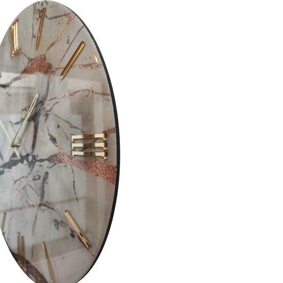 Orologio per parete 40cm elegance gold moderno rotondo in resina