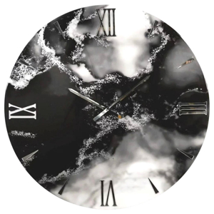Orologio da parete 40cm smoke nero bianco in resina moderno