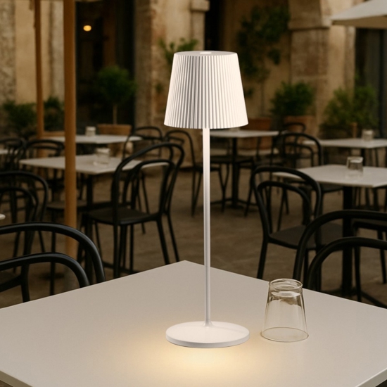 Gea luce brillia lampada da tavolo led 3w 3000k ip54 bianca moderna