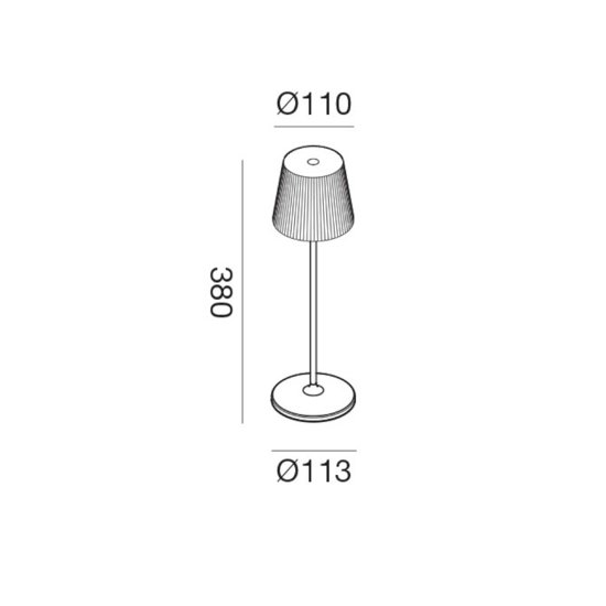 Gea luce brillia lampada da tavolo led 3w 3000k ip54 per esterno