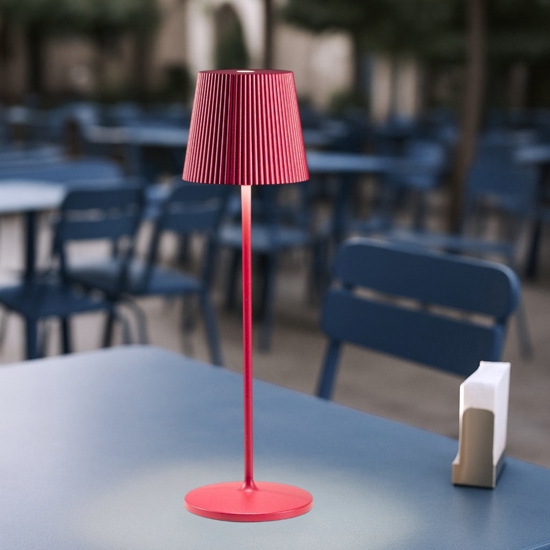 Gea luce brillia lampada da tavolino led 3w 3000k ip54 rossa minimal