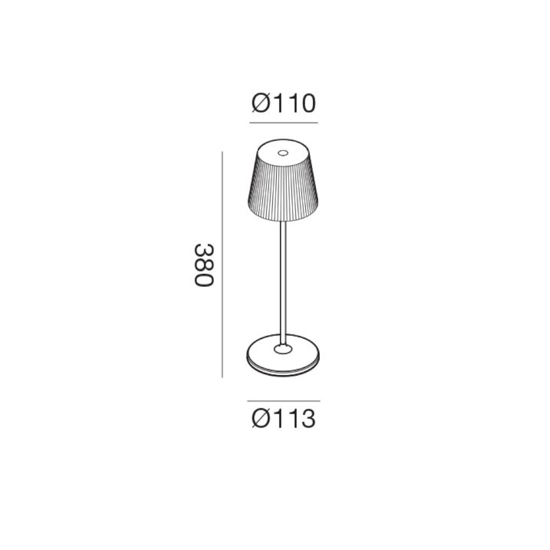 Gea luce brillia lampada da tavolino led 3w 3000k ip54 rossa minimal