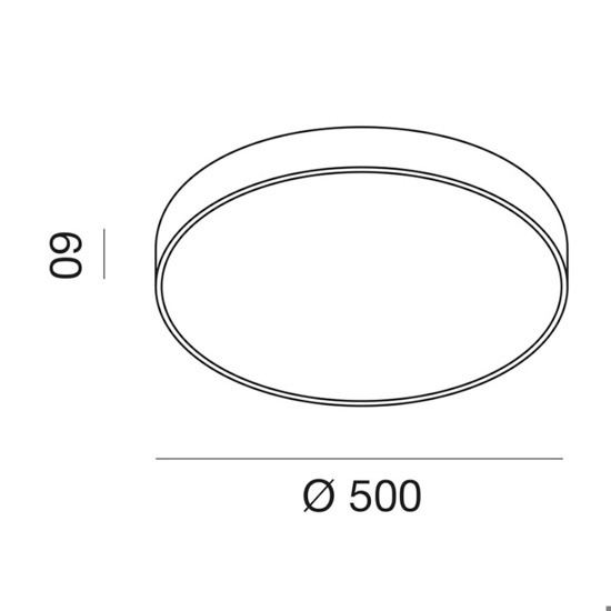 Gea luce plafoniera bianca moderna led 50w 4000k rotonda