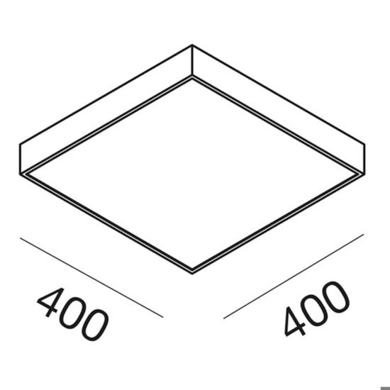 Gea luce plafoniera quadrata moderna led 40w 3000k bianca