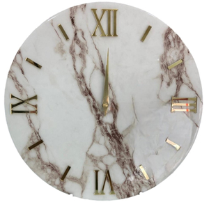 Grande orologio 80cm marmy per parete tondo moderno dettagli in oro