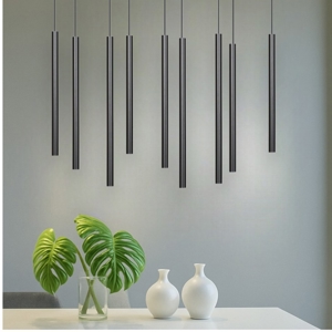 Lampadario nero per tavolo soggiorno moderno fp