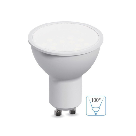 Lampadina led gu10 7w 5000k 630 lumen ottica 100 daylight italia