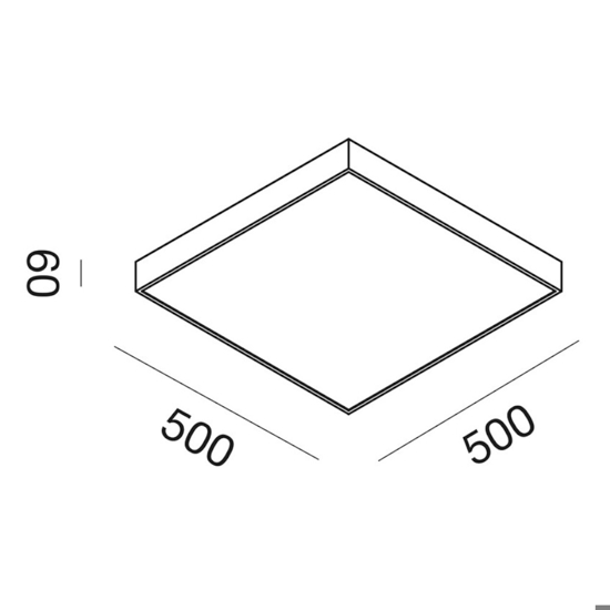 Gea luce plafoniera moderna led 50w 4000k design geometrico