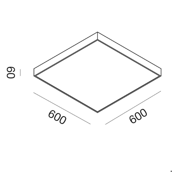 Gea luce plafoniera moderna led 60w 3000k quadrata