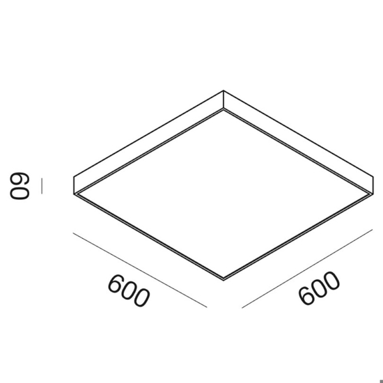 Gea luce plafoniera moderna led 60w 4000k bianca sottile