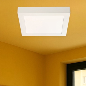 Gea luce plafoniera moderna led 18w 3000k quadrata bianca