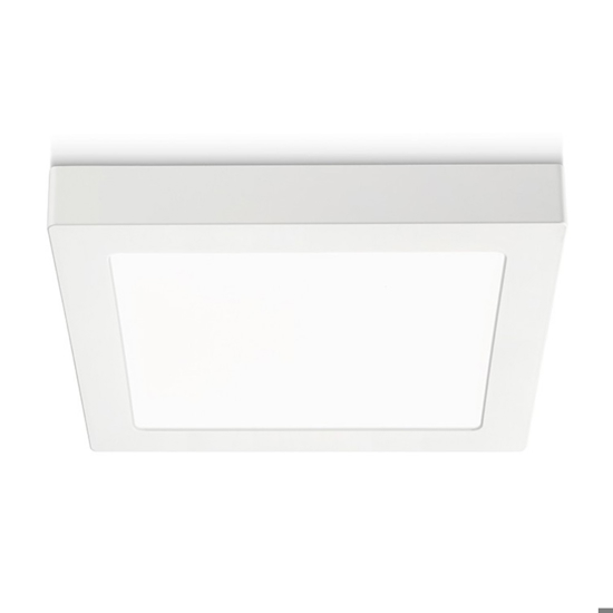Gea luce plafoniera moderna led 18w 3000k quadrata bianca