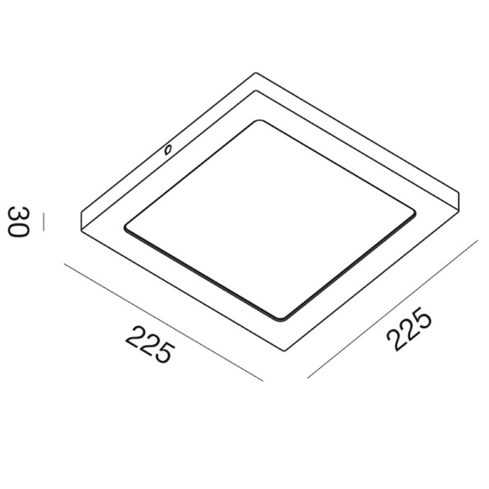Gea luce plafoniera moderna led 18w 3000k quadrata bianca