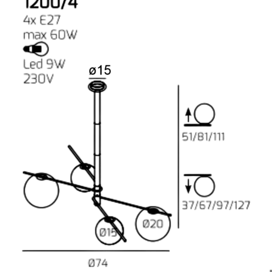 Lampadario per soggiorno sabbia top light boomerang