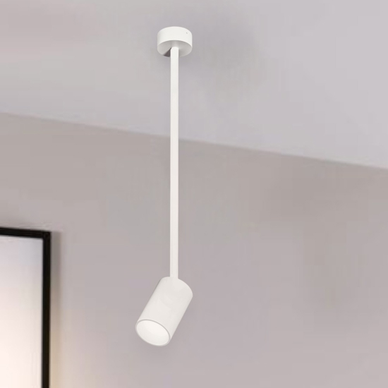 Gea luce faretto con asta da soffitto bianco orientabile