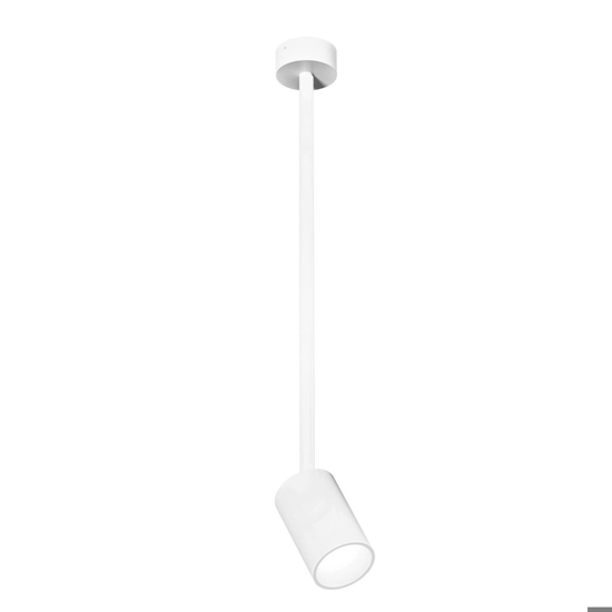 Gea luce faretto con asta da soffitto bianco orientabile