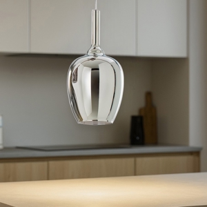 Gea luce ofelia lampada a sospensione colore cromo