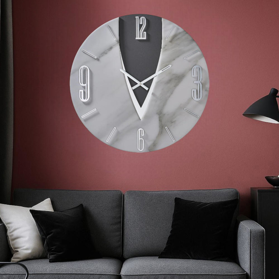 Orologio da parete design moderno luna effetto marmo 60cm