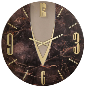 Orologio da parete design moderno luna effetto marmo marrone 60cm