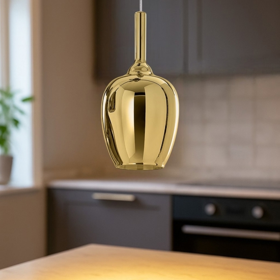 Gea luce ofelia lampada a sospensione per tavolo cucina colore oro