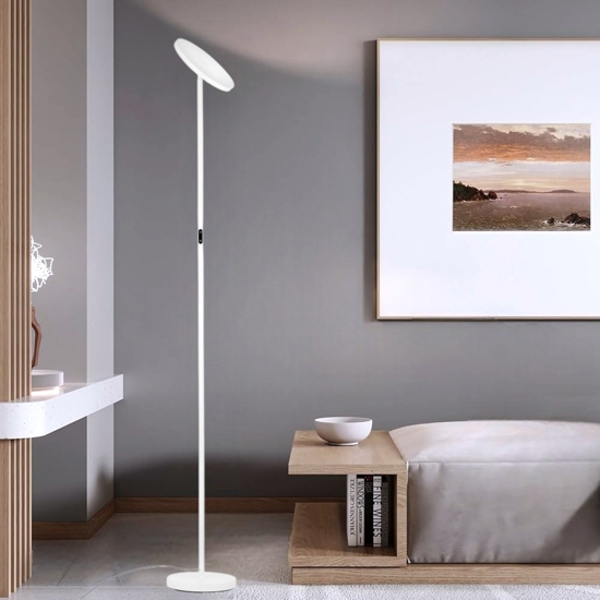 Piantana led 3000k bianca moderna parabola orientabile