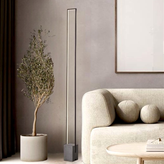 Piantana design minimalista led 3000k base in cemento