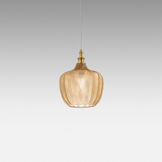 Gea luce cleofe lampada a sospensione vetro decorato