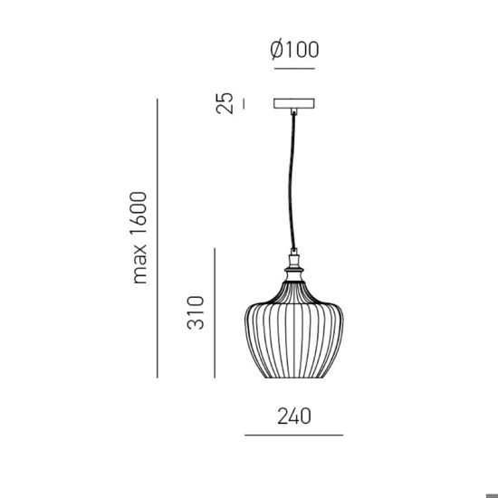Gea luce lampada a sospensione cleofe in vetro lavorato