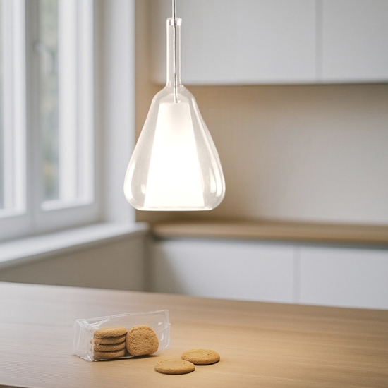 Gea luce ofelia lampada a sospensione vetro trasparente