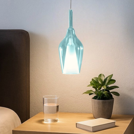 Gea luce ofelia lampada a sospensione per camera da letto in vetro