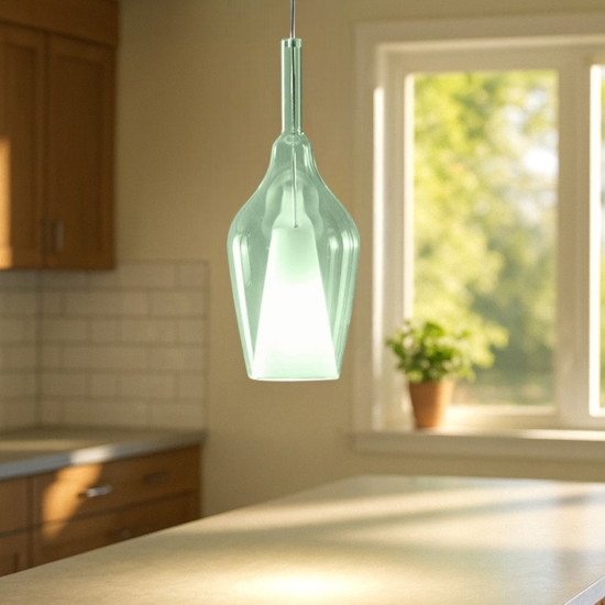 Gea luce ofelia lampada a sospensione colore verde