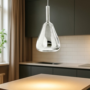 Gea luce ofelia lampada a sospensione per tavolo cucina colore cromo