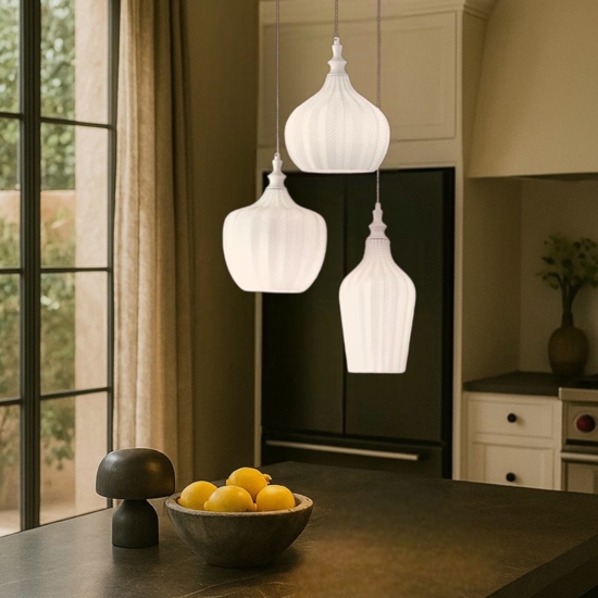 Gea luce lampadario cucina cleofe bianco 3 luci