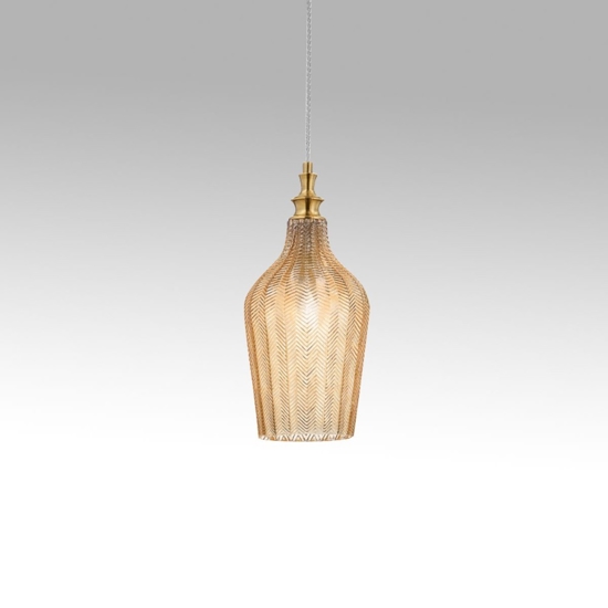 Gea luce cleofe lampada a sospensione vetro decorato