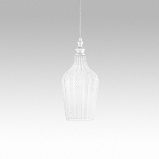 Gea luce cleofe lampada a sospensione vetro bianco opale