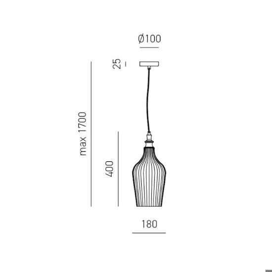 Gea luce cleofe lampada a sospensione vetro bianco opale