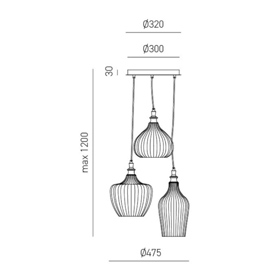 Gea luce cleofe lampadario pendente cucina multicolore